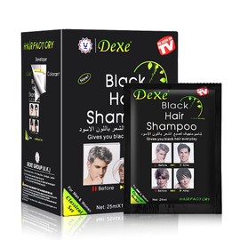 Vedora Instant Black Hair Shampoo, Semi-Permanent (D e X e) black Hair Dye shampoo for Natural Hair, Lasts 30 Days, Fast Acting Formula for Men & Women (Pack of 10)