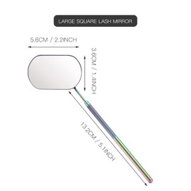 Miuffue Butterfly Lash Mirror, Cute Lash Mirror for Eyelash Extensions, Stainless Steel Detachable Eyelash Mirror Makeup Mirror for Lash Extension Supplies, Rainbow Color