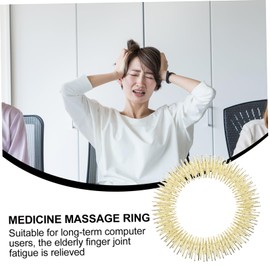 Healvian Chinese Massage Ring Metal Accessory Wristband for Computer Users Acupressure Therapy Gold Bracelet