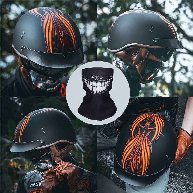 Half Motorcycle Helmets Open Face Sun Visor Quick Release Buckle