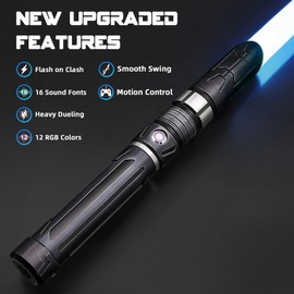 Saberforms Lightsaber Dueling Light Saber with 12 RGB Colors 16 Sound Fonts and Motion Control, Force FX Lightsabers with Retro Weathered Handle and Replaceable Blade, Light Sabers for Adults, Kids