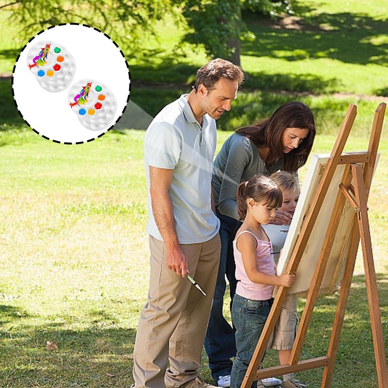 8 Stück Farbmischpalette Rund Mit 10 Vertiefungen, Wet Palette Für