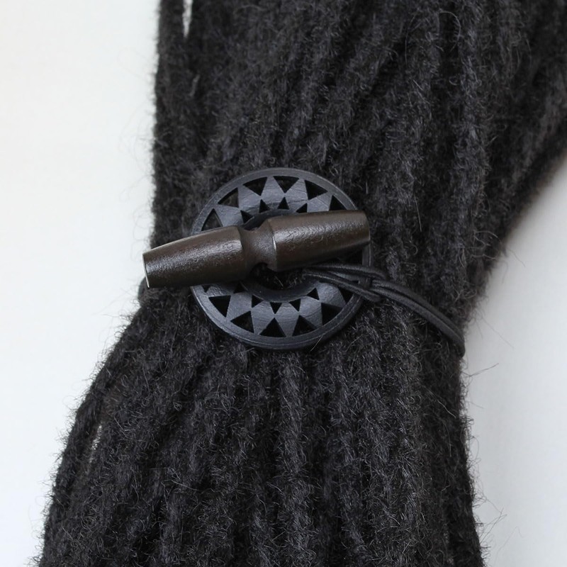 Kraler 3 Pcs Elastic Hair Ties with Wooden Toggle for