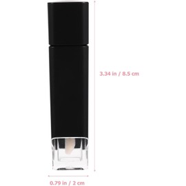 Tubo de Brillo Labial Negro de Plástico Rellenable 4 Piezas 5g Compacto y Lavable, Ligero para Guardar en Bolsa o Neceser, Formato Cuadrado Transparente