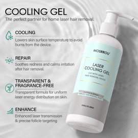 Cooling Gel for Hair Removal Device 300g Soothing Cooling Conductive Gel on Face Body Legs Arms Underarms for Woman and Men with Aloe Vera Centella Asiatica