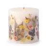ANDALUCA Pressed Real Flowers Handcrafted Botanical Floral Pillar Candle (Sunlit