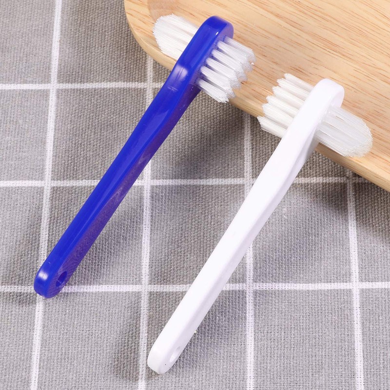 Healifty Denture Brush Double Sided Cleaning Brush Pack of 2