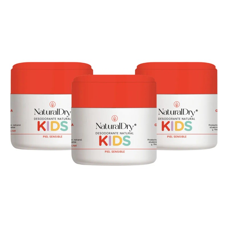Pqt 3 Desodorante Natural Kids Piel Sensible Sin Bicarbonato Naranja
