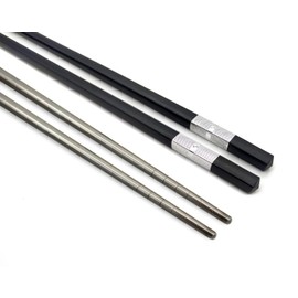 Buabi Sushi Set Stainless Steel Sticks, Wooden Sticks, Mats and Bamboo Paddle. With Gift Canvas Bag (With Wooden Plate)