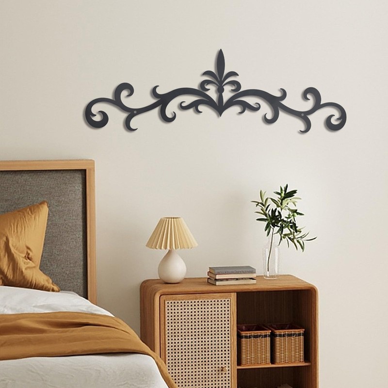 OYEFLY Metal Scroll Wall Art Decor,Rustic Iron Wall Medallion (style