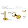 PIERCINGLINE Titanium Labret with Push Fit Crystal Disc Piercing Ear