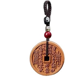Logretve Mountain ghosts spend money, pendant keychains, wooden antique copper coins (Coin-1)
