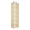 Premier Housewares 6-Section Hanging Garment Organiser - Cream