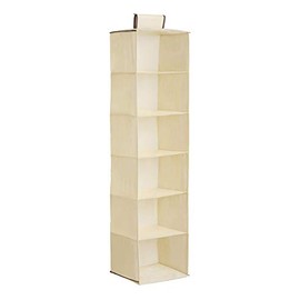 Premier Housewares 6-Section Hanging Garment Organiser - Cream