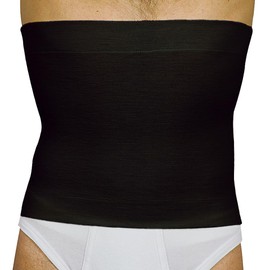 MANIFATTURA BERNINA Elan 500627 (Size 4 Black) - Wool and Cotton Belly Band, Thermal Waist Band, Warming Lumbar Band, Height 27 cm, Unisex, 100% Made in Italy