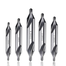 DMAND Center Drill Bit, Chamfering, Screw Hole Tool, Carbide Center Drill, 60°, Suitable for Metal Processing, Lathes, Woodworking, Pack of 5