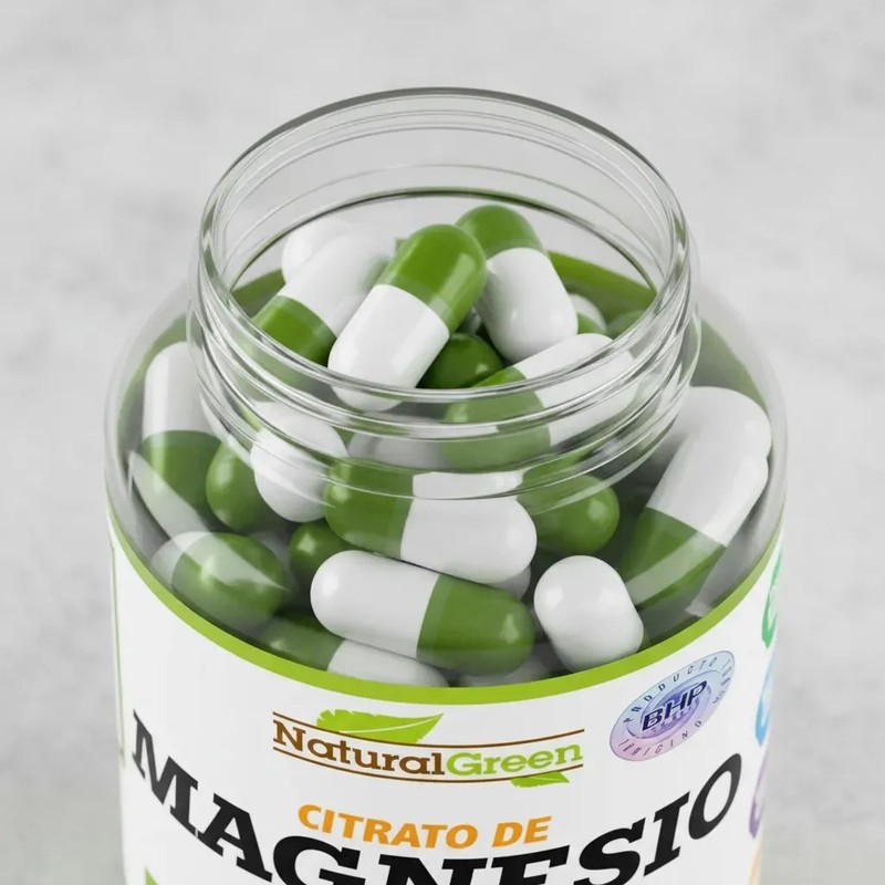 Citrato de Magnesio Natural Green 500mg - 100 Cápsulas Veganas