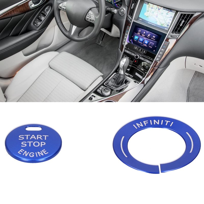 Engine Start Push Button Cover Trim,2pcs Engine Start Stop Button