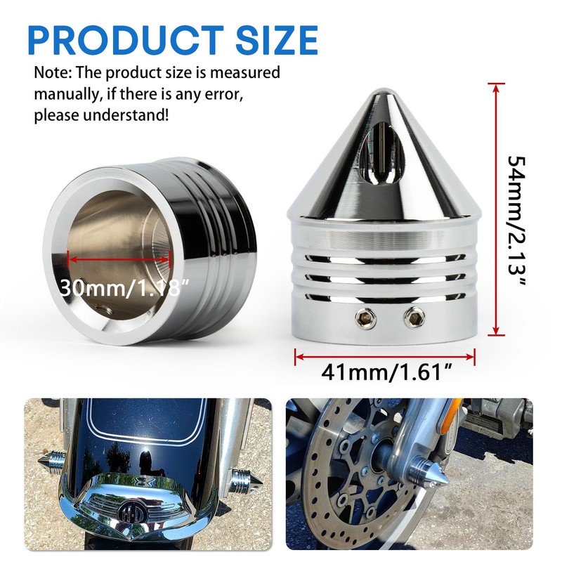 Front Axle Caps, PSLER Motorcycle Front Axle Nut Cover Cap