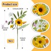 8pcs Sunflower Artificial Flowers Picks, Mixed Faux Tulips and Daisies;