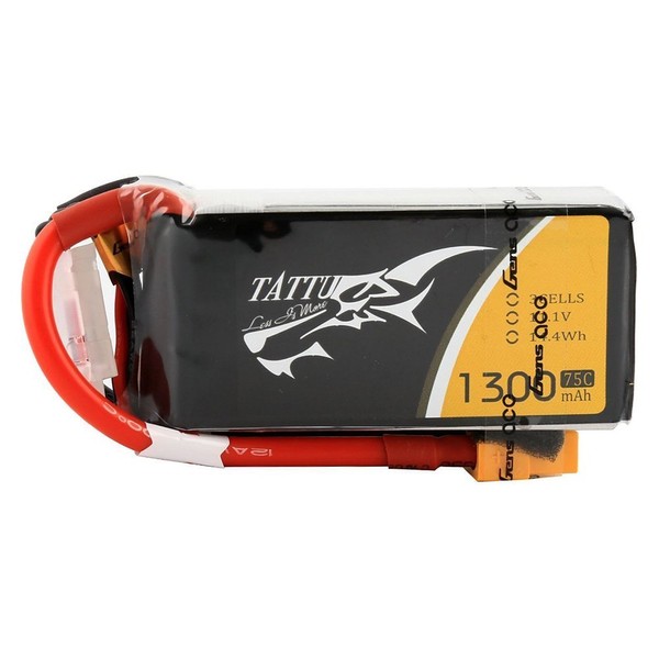 Tattu 11.1V 1300mAh 75C 3S LiPo Battery Pack with XT60