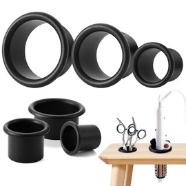 MorningRo 3 Pcs Hair Dryer Holder Insert Curling Iron Holder Stainless Steel Salon Station Appliance Hair Styling Tool Tube Comb Organizer for Hairdresser Bathroom(Black,3"+2"+1.5")