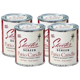 Skeeter Screen 90400 Patio Candle – 80 Hour Burn Time – Clean-Burning Essential Oil Formula – Lead-Free Wick – Fresh Outdoor Scent for Patios, Decks, Balconies – 15 Oz (Pack of 4)
