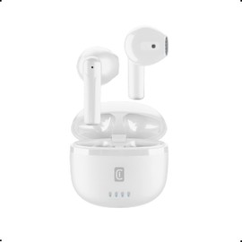cellularline | Wizy | TWS Bluetooth 5.0 Wireless In-Ear Headphones with Charging Box - Talk Time: 3.5 Hours - Play Time: 6 Hours - Charging: 1.5 Hours - Range: 10m - White