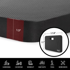 NETANY NETANY 2 Pack Extra Thick Kneeling Pad for Gardening, Comfortable Knee Pad Cushion, Extra Large Foam Kneeler Mat for Gardening, Baby Bath, Workout, Exercise & Yoga, Mechanic, 17.8 x 11 x 1.5 in, Black