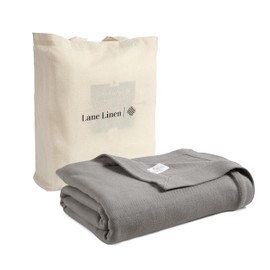 LANE LINEN Lightweight Cotton Twin Blanket – Cooling & Warm Blanket for Summer & Winter, Soft & Cozy Blankets for Bed, Couch & Sofa, Ideal for All Seasons, 68"x90" – Silver