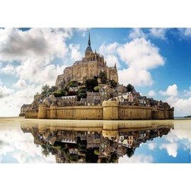 Nathan 1000 Piece Jigsaw Puzzle - The Abbey of Mont Saint-Michel - Adults and Children from 14 Years - High Quality Puzzle - Perfect Integration - Collection of Roots and Wings - 12001535