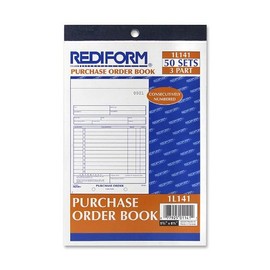 Rediform Purchase Order Book, 3 Part, Carbonless, 5.5 x 7.875 Inches, 50 Forms (1L141)