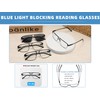 MODFANS 3er-Pack Lesebrille Herren Blaulichtfilter Metallrahmen Rechteck Stil Edelstahl Material