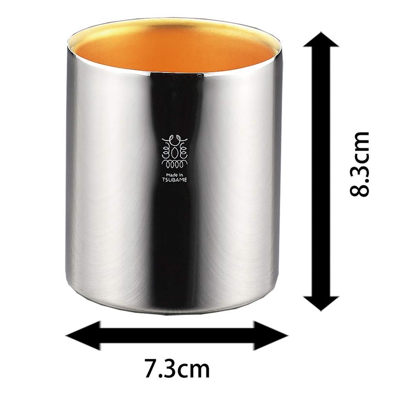 Tamahashi TM-039 Tumbler Silver (Inner Surface 24K Gold Plated), 8.8
