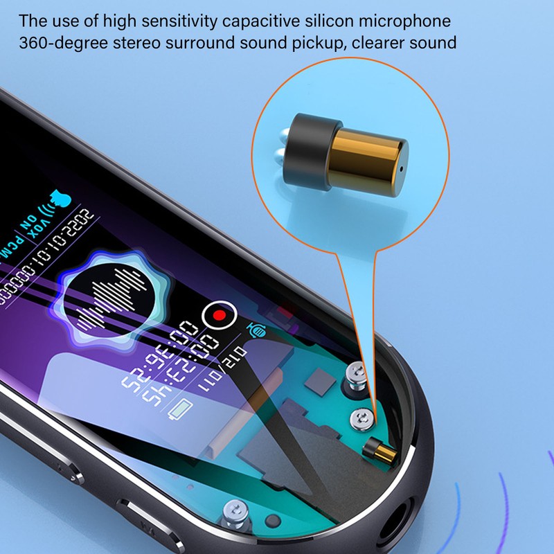 Digital Voice Recorder Noise Reduction AI Smart Omnidirectional Voice Control