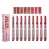 Set De 8 Labiales Lipstick Oil Click Hidratantes Con Brillo