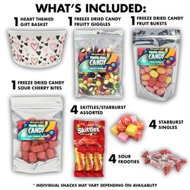 Fun Flavors Box Valentine's Freeze-Dried Candy Gift Basket - 16 Count Variety Pack Care Package
