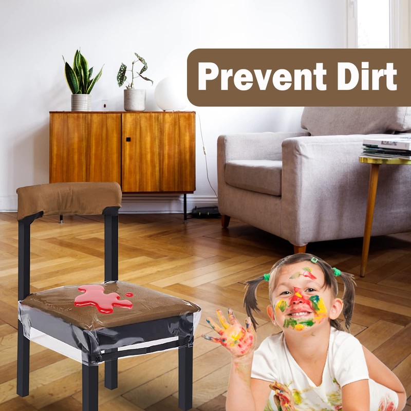 OFIDELITY 6 Pack Plastic Chair Covers for Dining Room Chairs,