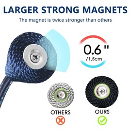 Paquete de 2 alzapaños magnéticos fuertes para cortinas, decorativos, de 16 pulgadas, estilo europeo, convenientes lazos para cortinas finas o gruesas con mangetes más grandes (gris plateado)