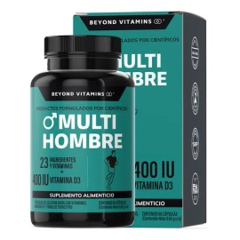 Multi Vitaminico para Hombres contiene Biotina, Manganeso, Te Verde, L argnina, Jengibre, Vitamina C, Calcio, Acido Folico + 24 Ingredientes y Vitaminas - Suplemento Alimenticio - 60 Cápsulas