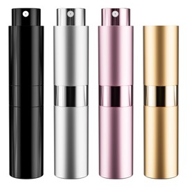 IKSKEY Perfume Travel Refillable Perfume Atomizer Bottle Portable Spray Pump Case for Travel 4 Pcs Pack of 8ML