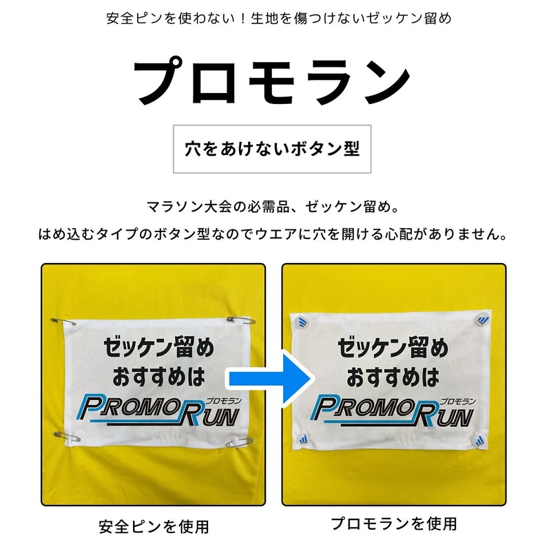 プロモラン ゼッケン留め 穴をあけない 凹凸留め具 Φ16.8mmx4個セット ボール柄 (サッカーボール)