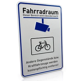 Betriebsausstattung24® "Bicycle Room" Sign | Only for Bicycles - Video Surveillance | Property Identification | Rectangular | Portrait Format | Screwing
