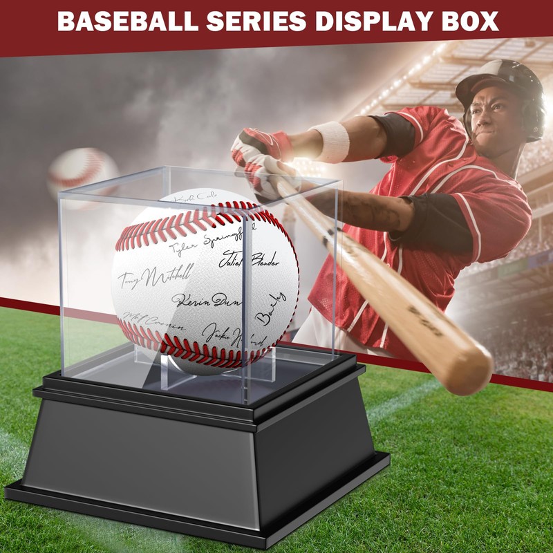 2 Packs Baseball Display Case, Leffis Baseball Holder Display Case,