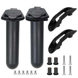 Techson Kayak Fishing Rod Holder, 2PCS Flush Mount Rod Holder with Cap Cover and Universal Paddle Clips, Canoe Deck Boat Water Sports Rowing Accessories