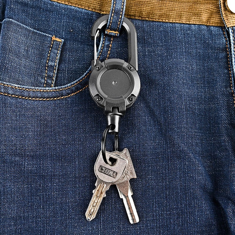 2-Pack Heavy Duty Retractable Badge Reels with Thick Steel Cord
