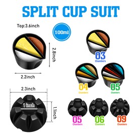 Baderke 6 Pieces Split Cups for Paint Pouring Supplies Silicone Split Cups Acrylic Paint Mixing Cups 3/4/5 Channels Dividers Paint Pouring Supplies Resin Art Crafts DIY Drawing Tools