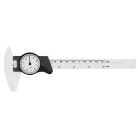 eecoo Calibre de Plástico 150 Mm Vernier Caliper Mini Sliding Caliper Dial Calipers Herramienta de Medición de Medidor Deslizante de Doble Escala para Tatuaje Plantilla de Cejas Maquillaje (Blanco)
