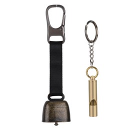 Bear Bell and Whistle, Loud Bear Bell Emergency Whistle Bear Bells Carabiner for Hiking Camping Outdoor Fishing Climbing Mountain Bike Survival Travel