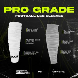 We Ball Sports Football Leg Sleeves Calf Compression for Men, Athletic Shin Splint Support - One Pair (Red)